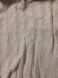 Chic White Cable Knit Polo Top