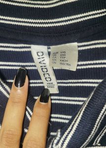 H&amp;M Striped Polo Crop Top
