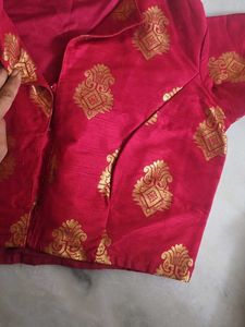 Red &amp; Gold Brocade Blouse