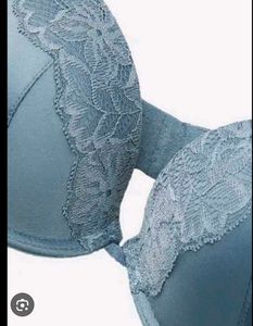 Blue Lace Trim Padded Bra with beautiful brief 👍
