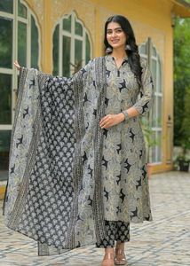 Floral Print Kurta Set with Dupatta ❤️