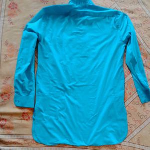 Turquoise Kurta with 2 pajamas