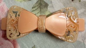 Peach Bow Hair Clip