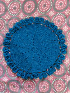Blue Crocheted Doily