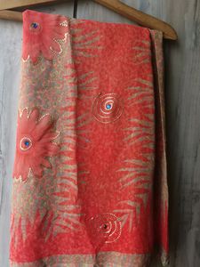 Peach Colour Saree