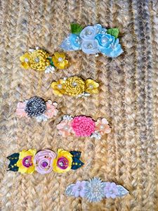 Fabric Floral DIY Decorative Pieces 6 pcs