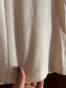 Cream Ribbed Zip Polo Tank Top