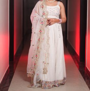 Off White Sequine Lehenga