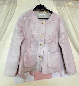 Pink Faux Fur Cropped Jacket
