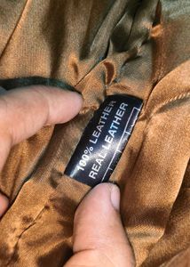 Vintage Brown Leather Bomber Jacket