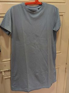 Light Blue Basic T-Shirt Dress