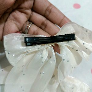 Silver Hair Bows (Set of 2)