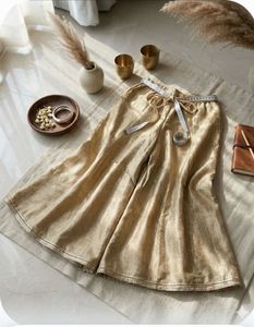 Wide Leg Gold Pants