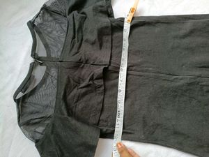 Chic Black Mesh Detail Dress