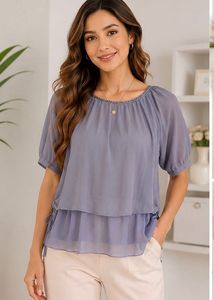 Sheer Layered Tunic Top