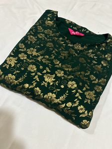 Elegant Green & Gold Kurta