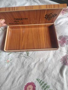 Vintage Wooden Jewelry Box with Accessories