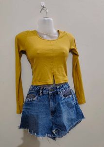 Stretchable Round Neck  Full Sleeve Tops