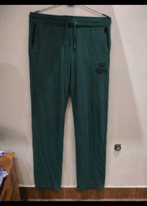 a green track pant