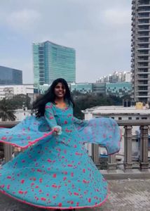 Light Blue Floral Maxi Dress