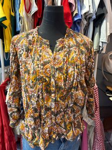 Boho Floral Print Blouse