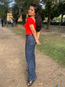 Red Fitted Top- Shein