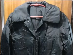 Vintage Black Longline Puffer Coat