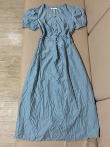 Chic Puff Sleeve Midi Dress