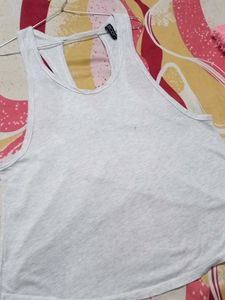 Gray Twist Back Tank Top