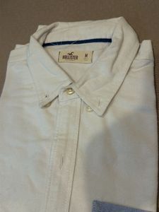 Men's White Casual Shirt with Pocket Detail