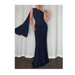 Elegant Navy Blue Evening Dress
