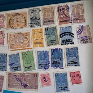 Vintage Indian Fiscal Revenue Stamps Collection