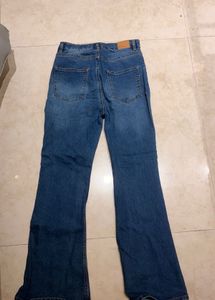 Flared Blue Denim Jeans