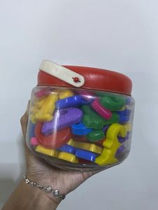 Colorful Magnetic Letters and numbers Set with Jar