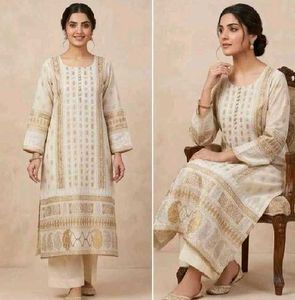 Elegant Off-White & Gold Kurta Set