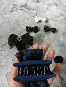 Set of Hair tie,Clip, Puf