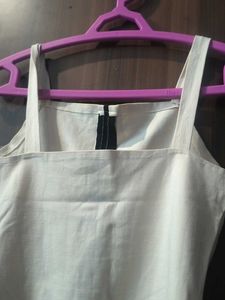 Cream Crop Top with Zipper
