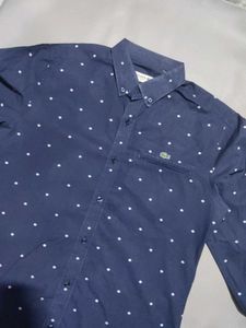 Men's Lacoste Blue Polka Dot Shirt
