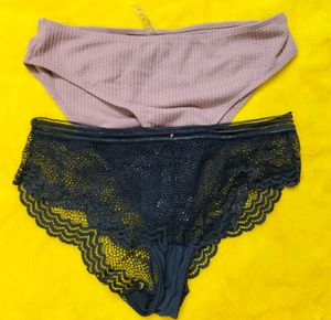 2 Pack Lace & Ribbed Briefs
