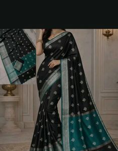Elegant Black Soft Silk Allover Boota Saree