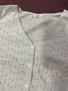 Mint Green Eyelet Blouse