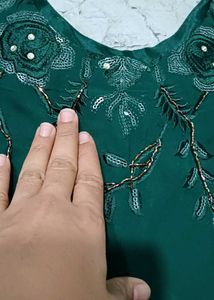 Emerald Green Embellished Kurta