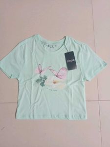 Mint Green Butterfly Graphic Tee
