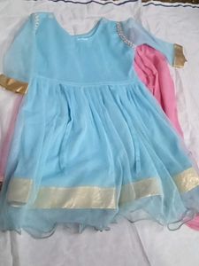Beautiful Blue &amp; Pink Frock with legging