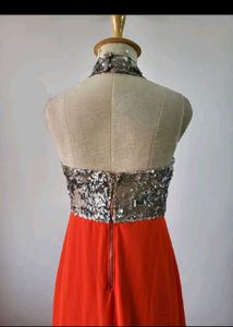 Sparkling Sequin Halter Neck Maxi Dress