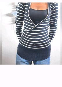 Cross Neck Striped Jumper