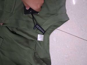 Olive Green Utility Romper