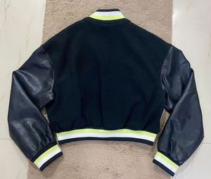 Baseball PU sleeve Bomber Jacket