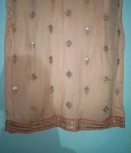 Peach Suit Salvar Dupatta Set