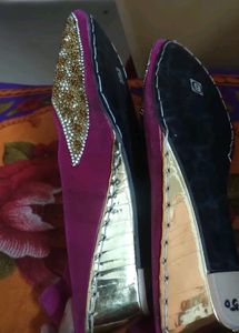 Wedding Juti with Shinny Stones and flat heels